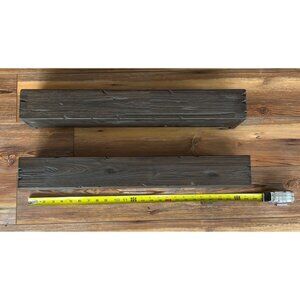 Kelly Clarkson Home Floating Shelves Set Of 2 24" Dark Wood Finish